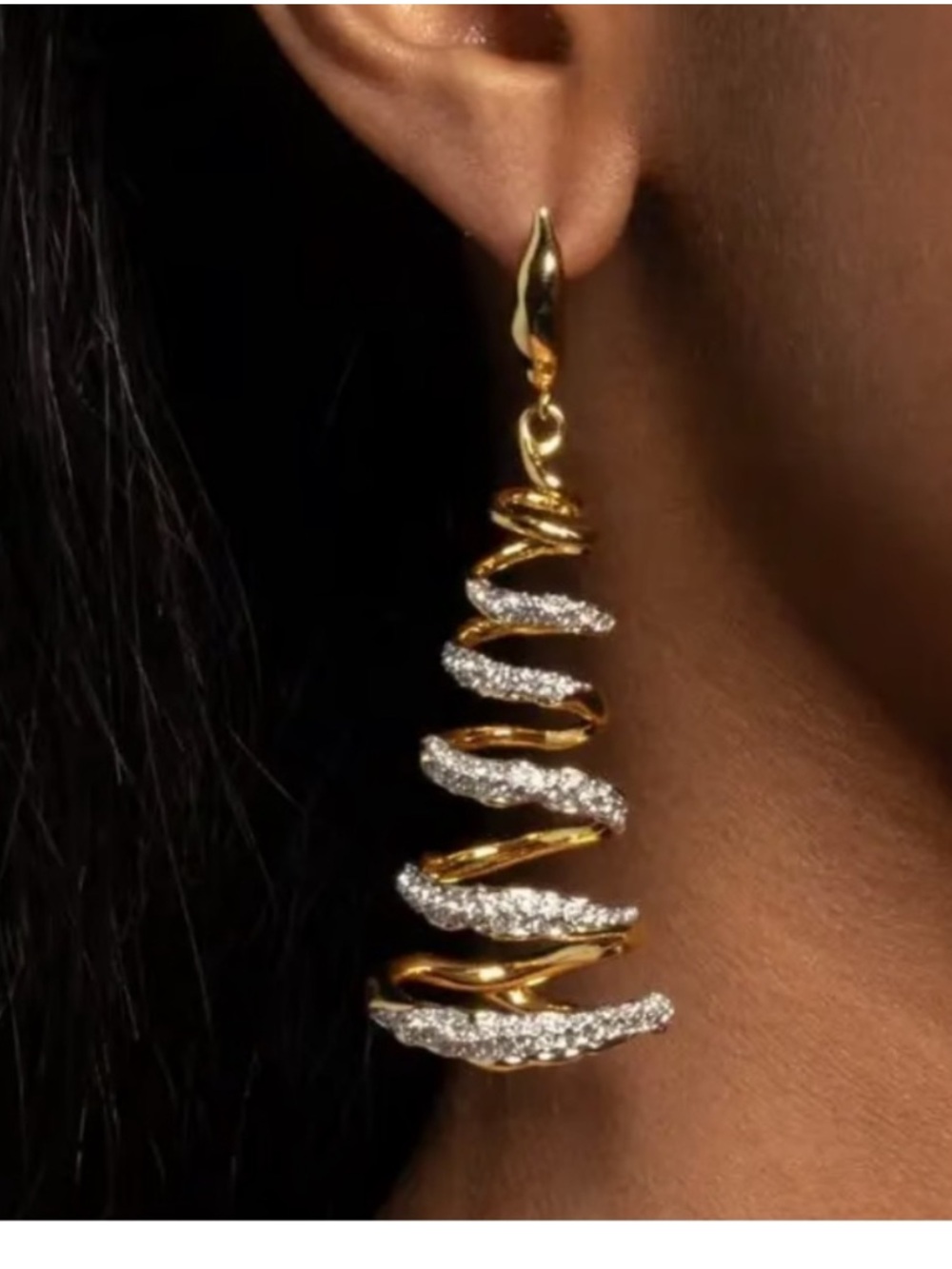 ALEXIS BITTAR โข Solanales Coiled Curly Crystal Spiral Earrings